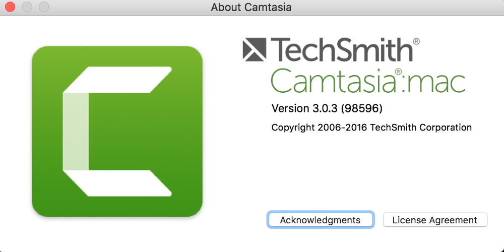 change the audio settings with camtasia 3 for the mac